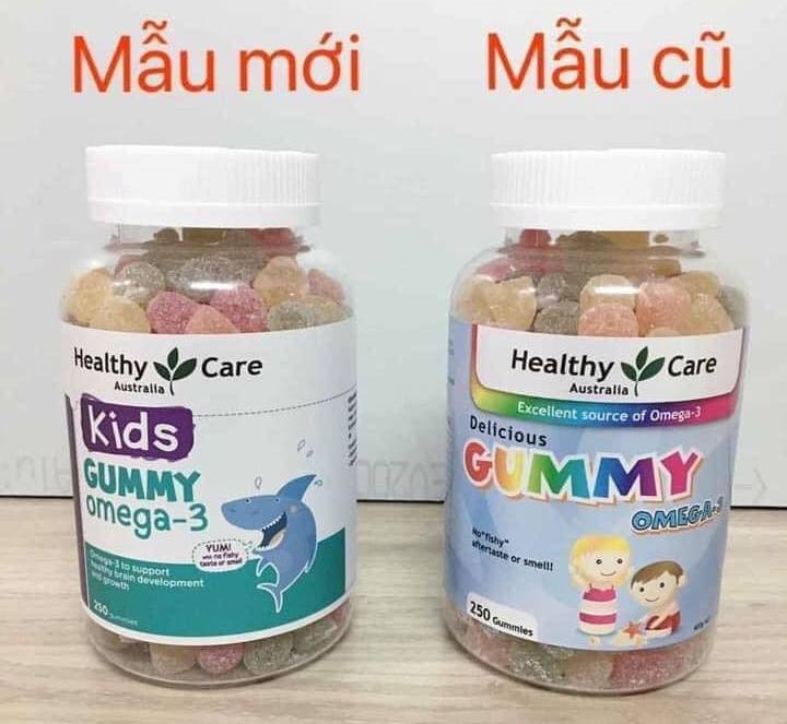 Kẹo Dẻo Gummy Omega-3 Healthy Care cho bé trên 2 tuổi (250 viên) Úc