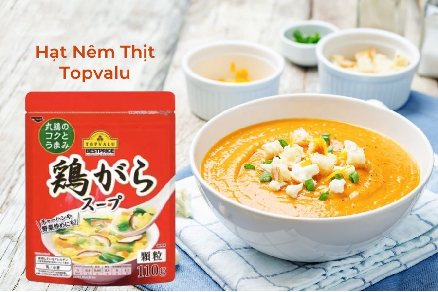 Bột Hạt nêm Topvalu Gà 110g Nhật Bản Cho bé ăn dặm từ 8 tháng