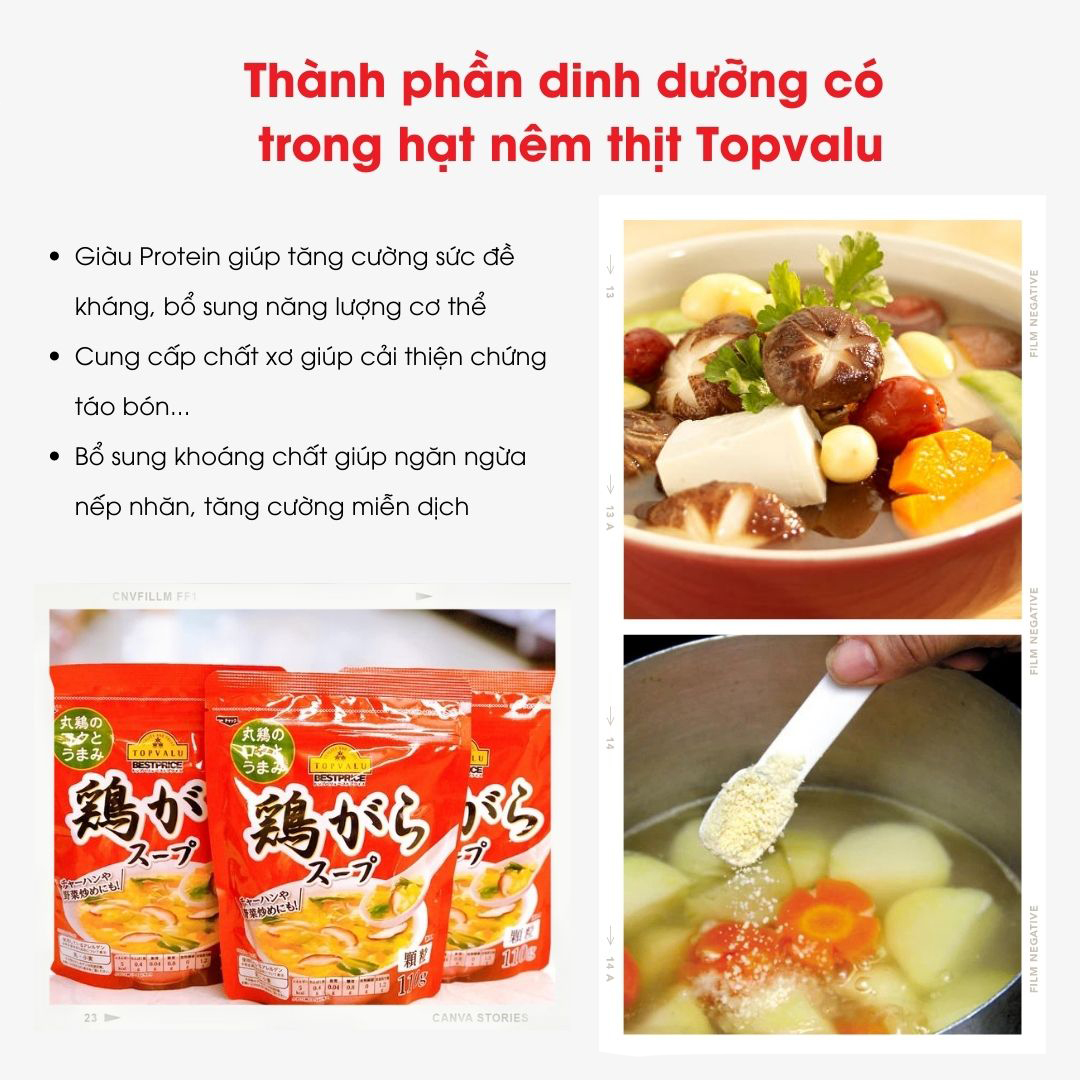 Bột Hạt nêm Topvalu Gà 110g Nhật Bản Cho bé ăn dặm từ 8 tháng