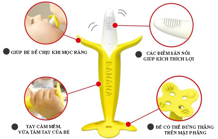 Gặm Nướu Hình Chuối Edison Mama Nhật Bản cho bé trên 3 tháng tuổi 29g