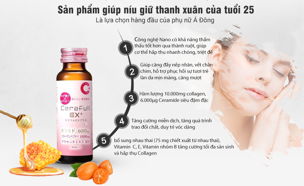 Nước uống Collagen Cerafull EX Plus