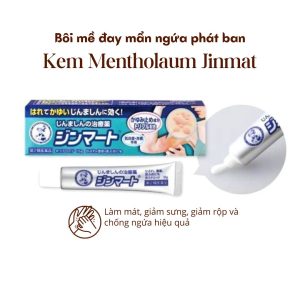 Kem Mentholaum Jinmat bôi mề đay mẩn ngứa phát ban Nhật Bản tuýp 15g